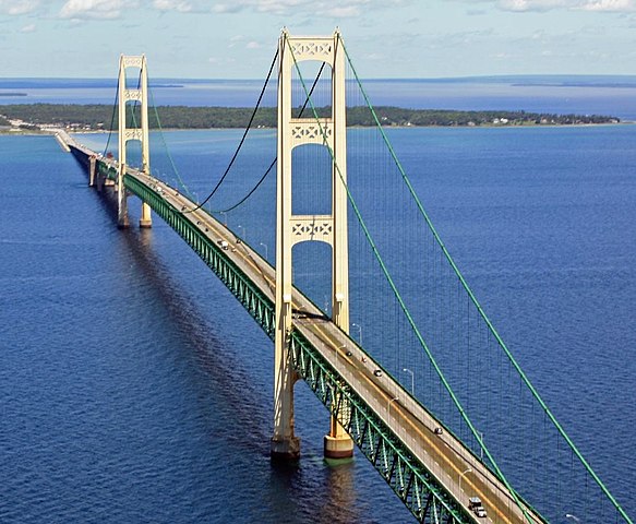 Mackinac Bridge aerial photo